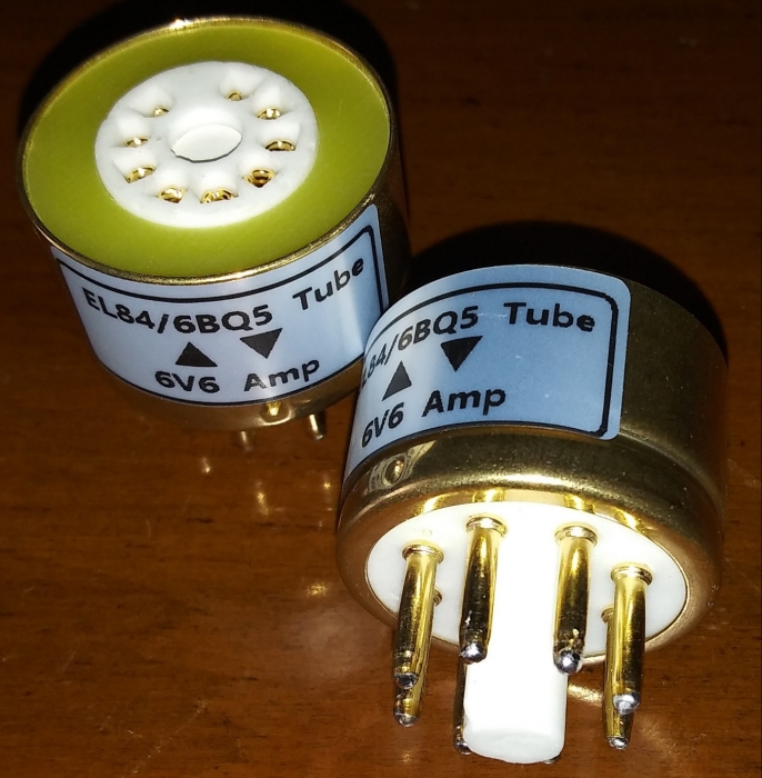 1pc gold plated 6973 instead EL84 6BQ5 6P14 tube converter adapter 